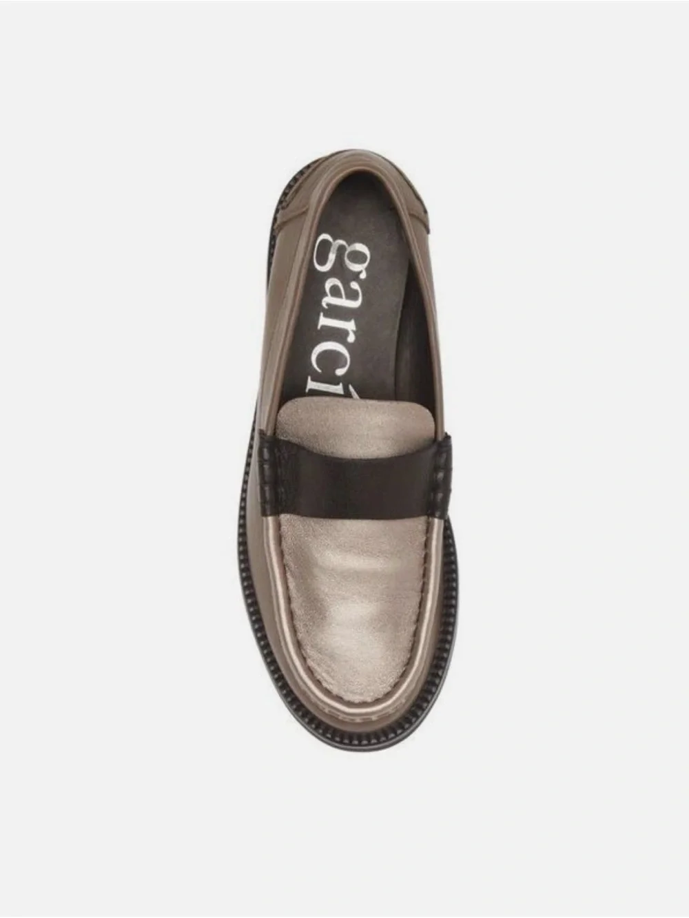 Pedro Garcia Metallic Silver & Black Penny Loafers 38.5